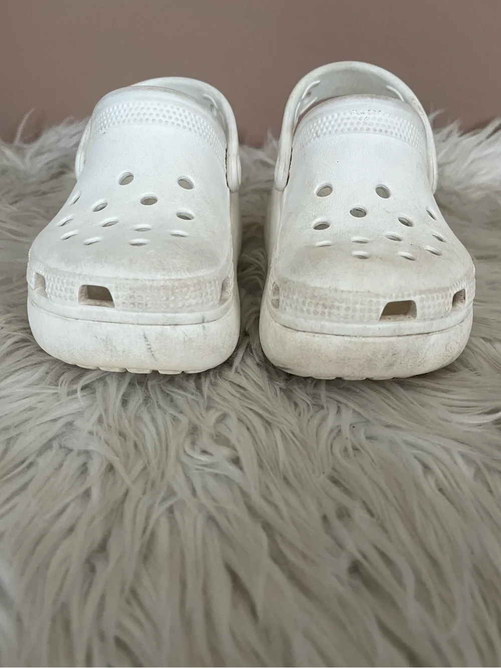 {CROCS} Platform Clog Sandals in White - Youth 11
